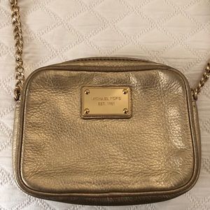 Gold Michael Kory Crossbody with long strap